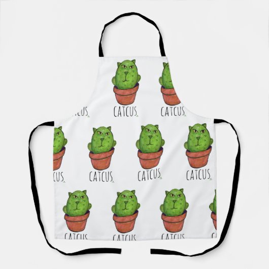 Tablier Catcus Funny Animal Cactus Kitty Succulent (Recto)