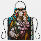 Tablier Catholique Saint Joseph Jésus Sardé Verre Religieu (Recto)