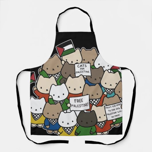 Tablier Cats for Palestine – Kawaii Cats for Justice (Recto)