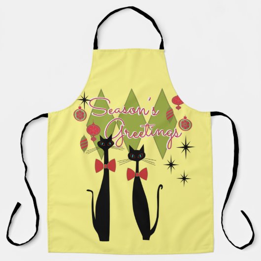 Tablier Cats modernes du milieu du siècle rétro Noël (Recto)