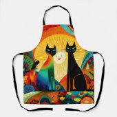 Tablier Cats on Bright and Colorful Background, (Recto)