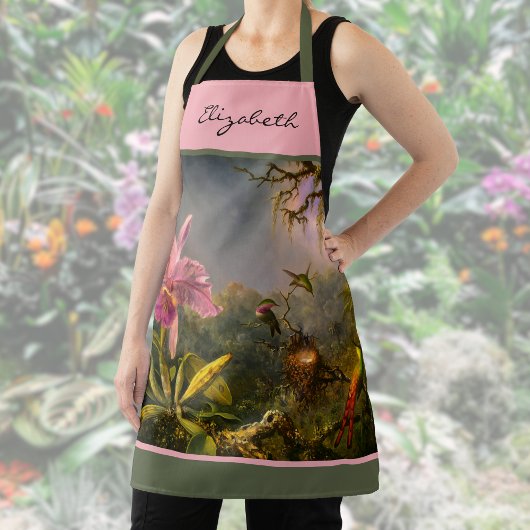 Tablier Cattelya Orchidée Brésilienne Colibri Monogramme