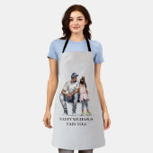 Tablier Caution père et fille noire (3) (Porté)