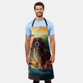 Tablier Cavalier King Beach Surf Peinture (Porté)