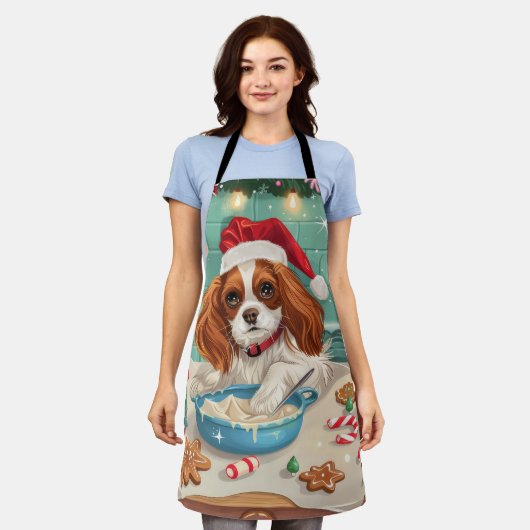 Tablier Cavalier King Charles Spaniel Baking Noël (Porté)