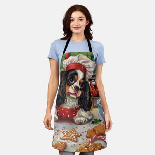 Tablier Cavalier King Charles Spaniel Baking Noël (Porté)