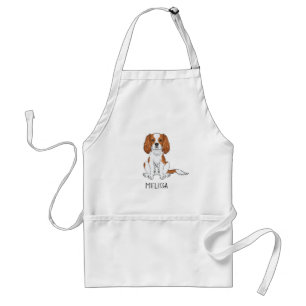 Tablier Cavalier King Charles Spaniel Blenheim & Nom