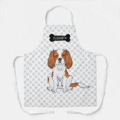 Tablier Cavalier King Charles Spaniel Blenheim & Nom (Recto)