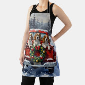 Tablier Cavalier King Charles Spaniel Christmas Red Truck (Insitu)