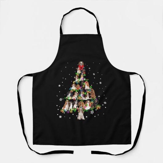 Tablier Cavalier King Charles Spaniel Christmas Tree X-Mas (Recto)