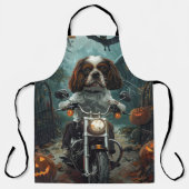 Tablier Cavalier King Charles Spaniel Halloween Épouvantab (Recto)