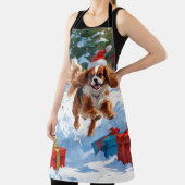 Tablier Cavalier King Charles Spaniel Neige avec Noël (Insitu)