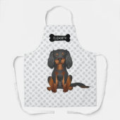 Tablier Cavalier King Charles Spaniel noir et fauve & Nom (Recto)