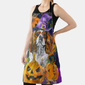 Tablier Cavalier King Chien Halloween Sorcière Et Citrouil (Insitu)
