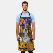 Tablier Cavalier King Chien Halloween Sorcière Et Citrouil (Porté)