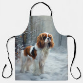 Tablier Cavalier King Qu'il neige Noël Brossé (Recto)