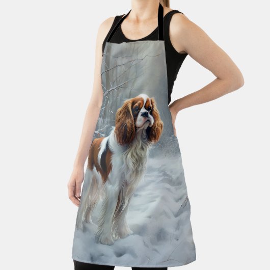 Tablier Cavalier King Qu'il neige Noël Brossé (Insitu)