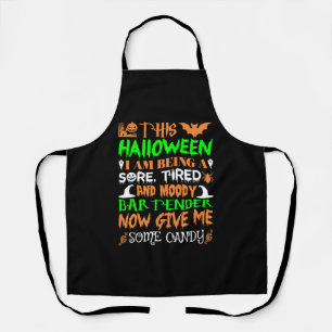 Tablier Ce bonbon Moody Bartender pour Halloween fatigué