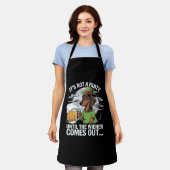 Tablier Ce n'est pas une fête jusqu'à Dachshund Irish Beer (Porté)