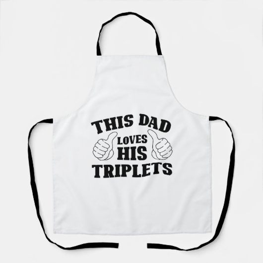 Tablier Ce papa aime ses triplets - Cadeau pour papa avec (Recto)