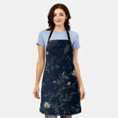 Tablier Celestial Midnight Garden Floral Navy Apron (Porté)