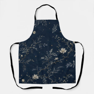 Tablier Celestial Midnight Garden Floral Navy Apron