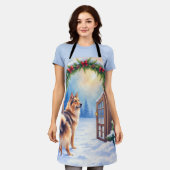 Tablier Central Asian Shepherd Snowy Gate Christmas Art (Porté)