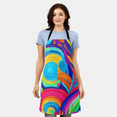 Tablier Cercles Abstraits colorés Peinture (Porté)