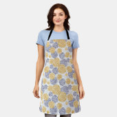 Tablier Cercles avec imprimé léopard jaune et bleu (Porté)