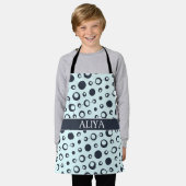 Tablier Cercles bleu noir minimaliste Motif (Porté)