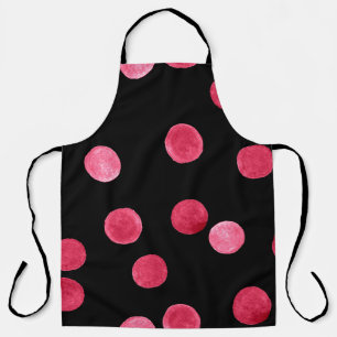 Tablier Cercles d'aquarelle incolore motif fond noir