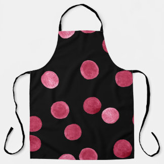 Tablier Cercles d'aquarelle Motif Arrière - plan noir