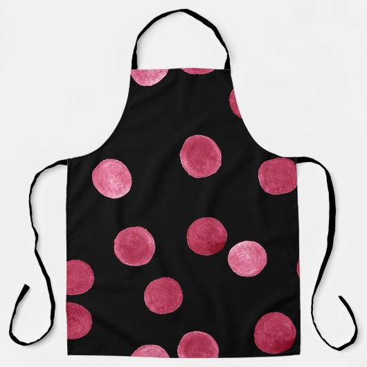 Tablier Cercles d'aquarelle Motif Arrière - plan noir (Recto)