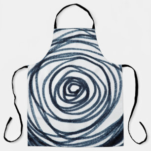Tablier Cercles dessinés à la main motif en spirale avec f