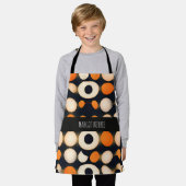 Tablier Cercles d'oeufs Motif Abstrait orange (Porté)