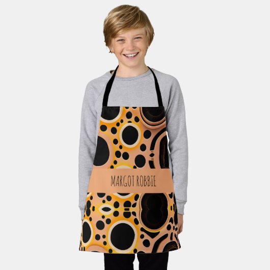 Tablier Cercles fractaux Motif géométrique 3D (Porté)