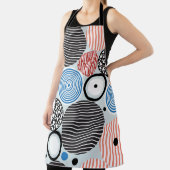 Tablier Cercles multicolores, design motif graphique. (Insitu)