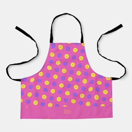 Tablier Cercles rose jaune minimaliste Motif (Recto)