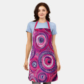 Tablier Cercles roses et violets et tourbillons Art origin (Porté)