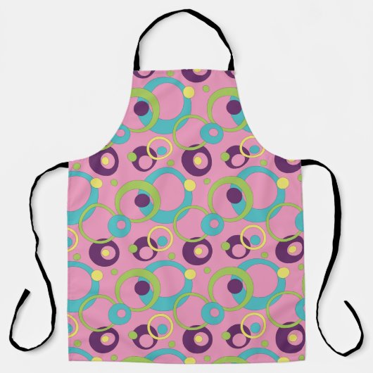 Tablier Cercles roses funky Tout-En-Plan (Recto)