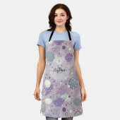 Tablier Cercles violets Abstraits avec accents de bandes d (Porté)