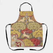 Tablier Cerf & Arbre, Écureuil, Oiseau, Baies Rowan Art No (Recto)