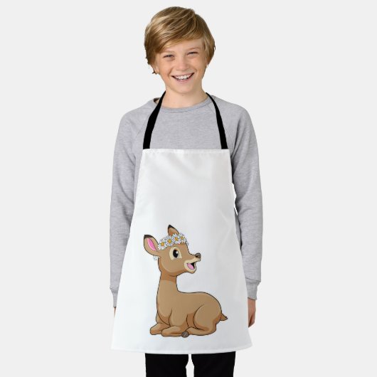 Tablier Cerf avec Fleur marguerite (Porté)