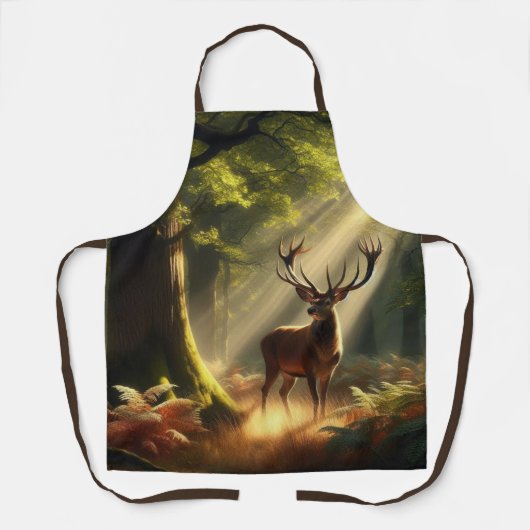 Tablier Cerf dans la forêt matinale (Recto)