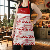 Tablier Cerf Monogramme de Pull de Noël Laid
