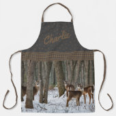 Tablier Cerfs et Pinecones d'hiver (Recto)