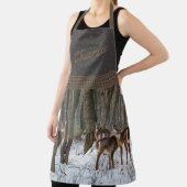 Tablier Cerfs et Pinecones d'hiver (Insitu)