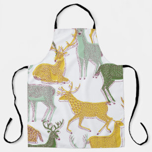 Tablier Cerfs géométriques : Illustration Motif traditionn