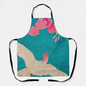 Tablier Cerise en fleurs et colombe (Recto)