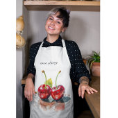 Tablier Cerises amoureuses en Aquarelle, sur mesure